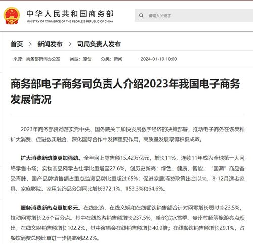 商務部電子商務司負責人介紹2023年我國電子商務發展情況